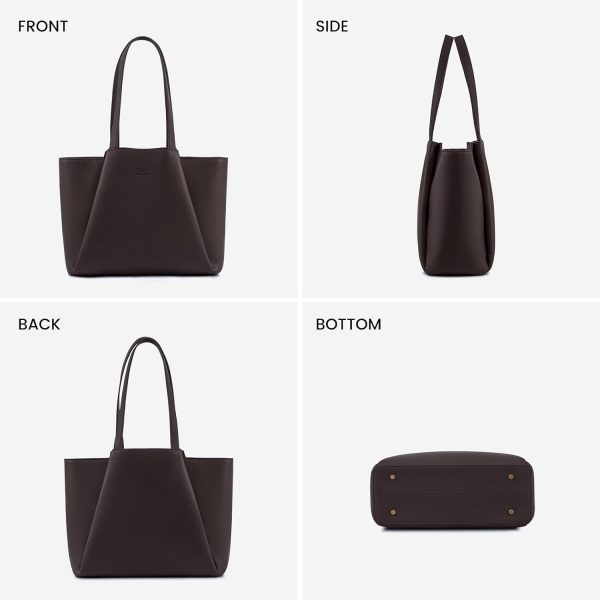 LOVEVOOK Laptop Tote Bag for Women 15.6 Inch Work Bag Leather Laptop Bag with Clutch, Large Capacity Office Purse Computer Briefcase Shoulder Bag for Casual Business Travel, Apricot&brown - Image 40