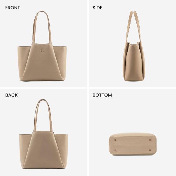 LOVEVOOK Laptop Tote Bag for Women 15.6 Inch Work Bag Leather Laptop Bag with Clutch, Large Capacity Office Purse Computer Briefcase Shoulder Bag for Casual Business Travel, Apricot&brown - Image 79