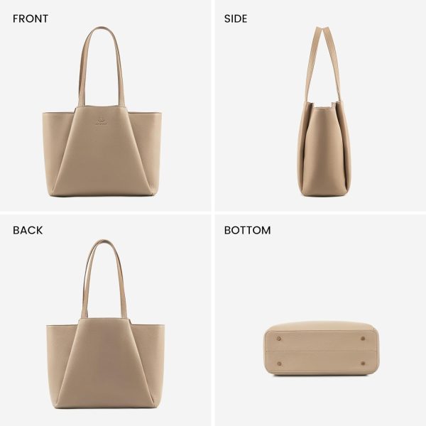 LOVEVOOK Laptop Tote Bag for Women 15.6 Inch Work Bag Leather Laptop Bag with Clutch, Large Capacity Office Purse Computer Briefcase Shoulder Bag for Casual Business Travel, Apricot&brown - Image 87