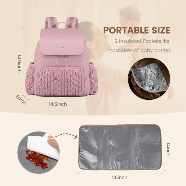 LOVEVOOK Diaper Bag Backpack, Small Cute Baby Bag, Stylish Water-Resistant Travel Bag for Mom, Baby Backpack with Changing Pad, Stroller Straps - Black - Image 19