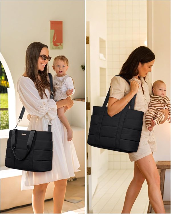 LOVEVOOK Diaper Bag Tote, 15.6inch Large Baby Diaper Bag Waterproof Travel Diaper Tote with Changing Pad - Image 7