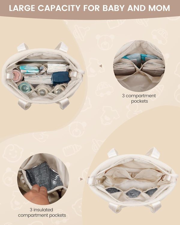 LOVEVOOK Diaper Bag Tote, 15.6inch Large Baby Diaper Bag Waterproof Travel Diaper Tote with Changing Pad - Image 11