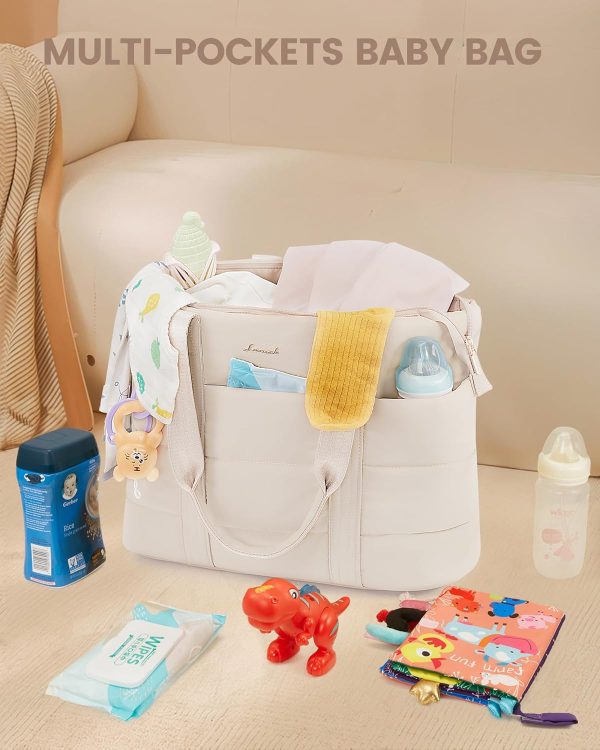 LOVEVOOK Diaper Bag Tote, 15.6inch Large Baby Diaper Bag Waterproof Travel Diaper Tote with Changing Pad - Image 12