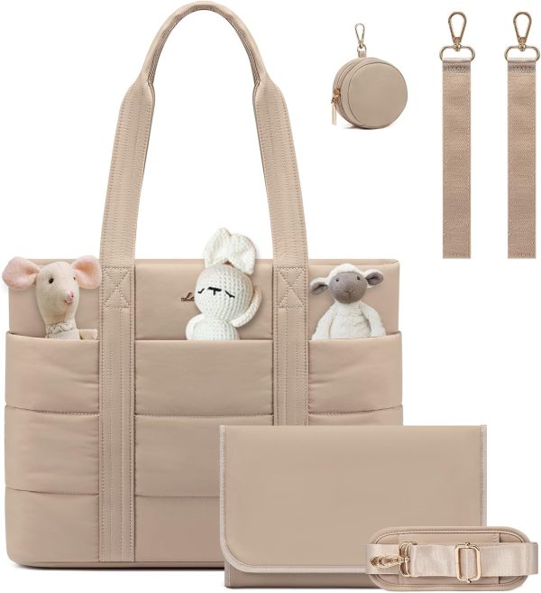 LOVEVOOK Diaper Bag Tote, 15.6inch Large Baby Diaper Bag Waterproof Travel Diaper Tote with Changing Pad - Image 17