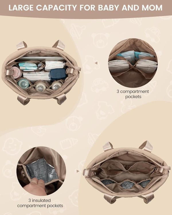 LOVEVOOK Diaper Bag Tote, 15.6inch Large Baby Diaper Bag Waterproof Travel Diaper Tote with Changing Pad - Image 19