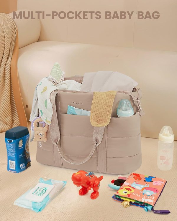 LOVEVOOK Diaper Bag Tote, 15.6inch Large Baby Diaper Bag Waterproof Travel Diaper Tote with Changing Pad - Image 20