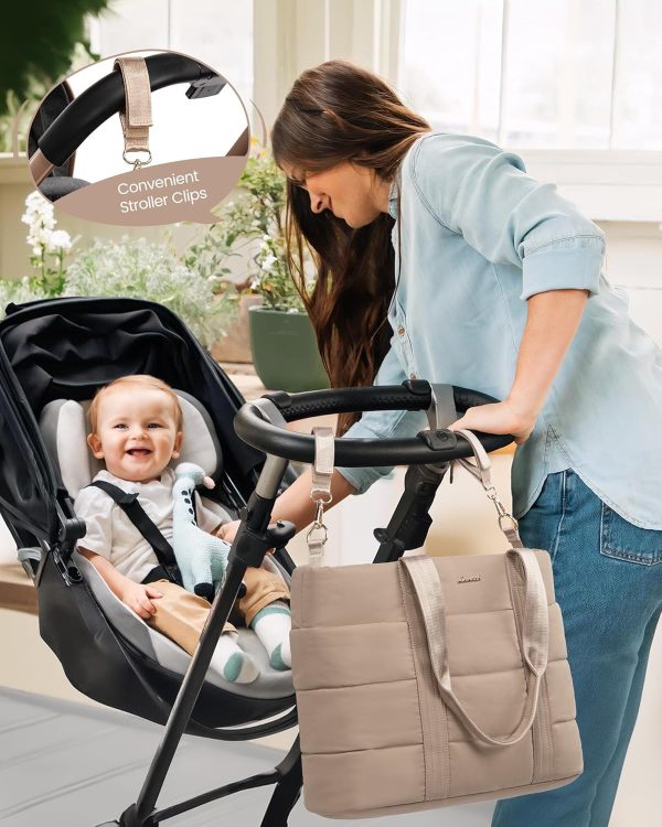 LOVEVOOK Diaper Bag Tote, 15.6inch Large Baby Diaper Bag Waterproof Travel Diaper Tote with Changing Pad - Image 22