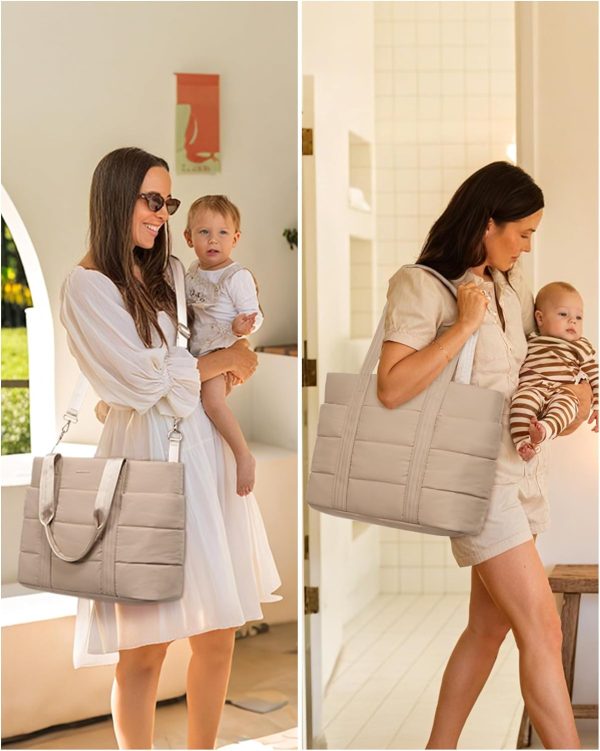LOVEVOOK Diaper Bag Tote, 15.6inch Large Baby Diaper Bag Waterproof Travel Diaper Tote with Changing Pad - Image 23