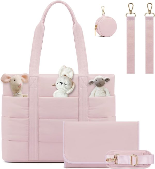 LOVEVOOK Diaper Bag Tote, 15.6inch Large Baby Diaper Bag Waterproof Travel Diaper Tote with Changing Pad - Image 25