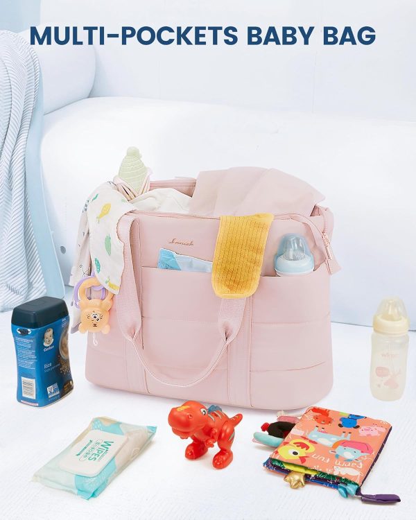LOVEVOOK Diaper Bag Tote, 15.6inch Large Baby Diaper Bag Waterproof Travel Diaper Tote with Changing Pad - Image 28