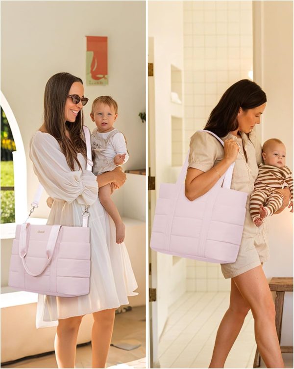 LOVEVOOK Diaper Bag Tote, 15.6inch Large Baby Diaper Bag Waterproof Travel Diaper Tote with Changing Pad - Image 31