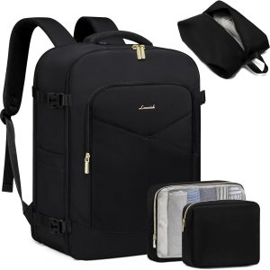 LOVEVOOK Travel Backpack for Women&Men,TSA Personal Item Travel Bag Fit 17inch Laptop,Carry on Backpack for Airplanes with 3 Packing Cubes,40L Waterproof Travel Essentials Airline Approved Luggage