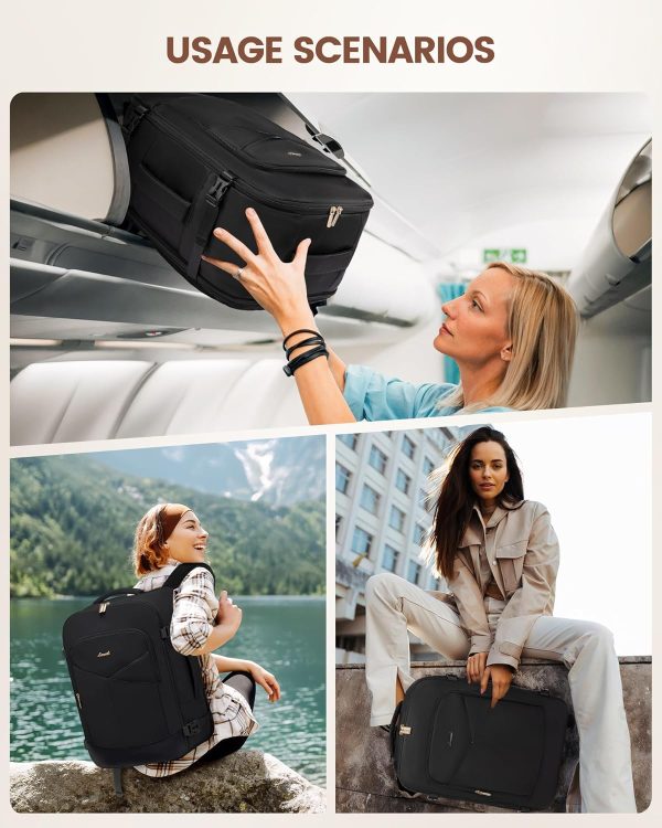 LOVEVOOK Travel Backpack for Women&Men,TSA Personal Item Travel Bag Fit 17inch Laptop,Carry on Backpack for Airplanes with 3 Packing Cubes,40L Waterproof Travel Essentials Airline Approved Luggage - Image 7