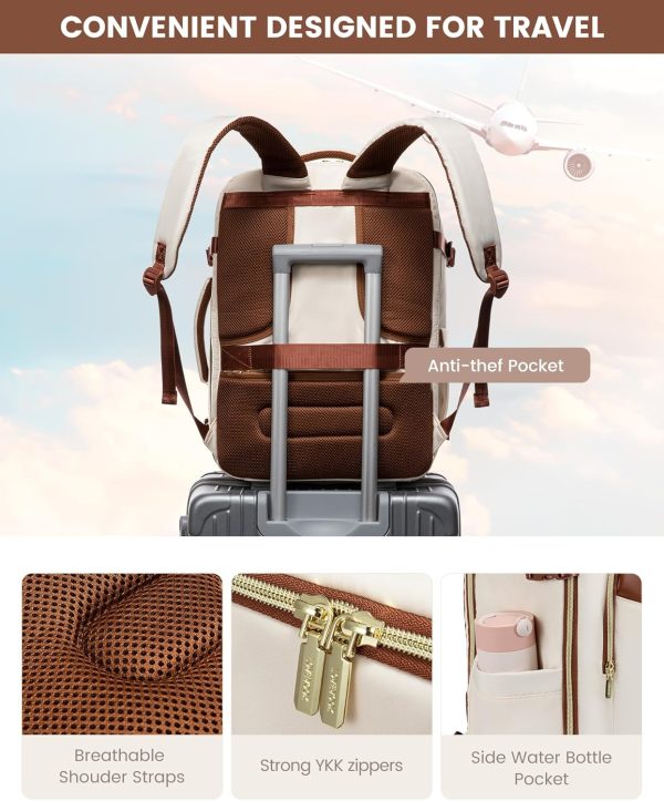 LOVEVOOK Travel Backpack for Women&Men,TSA Personal Item Travel Bag Fit 17inch Laptop,Carry on Backpack for Airplanes with 3 Packing Cubes,40L Waterproof Travel Essentials Airline Approved Luggage - Image 14