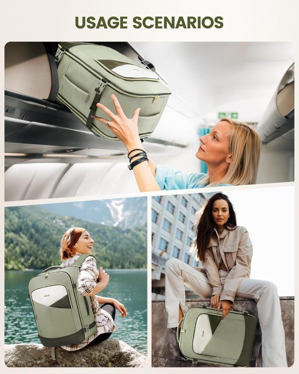LOVEVOOK Travel Backpack for Women&Men,TSA Personal Item Travel Bag Fit 17inch Laptop,Carry on Backpack for Airplanes with 3 Packing Cubes,40L Waterproof Travel Essentials Airline Approved Luggage - Image 23
