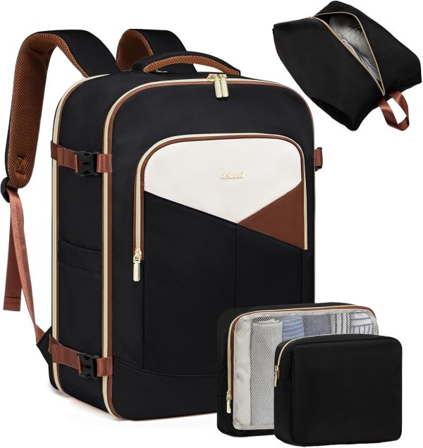 LOVEVOOK Travel Backpack for Women&Men,TSA Personal Item Travel Bag Fit 17inch Laptop,Carry on Backpack for Airplanes with 3 Packing Cubes,40L Waterproof Travel Essentials Airline Approved Luggage - Image 25