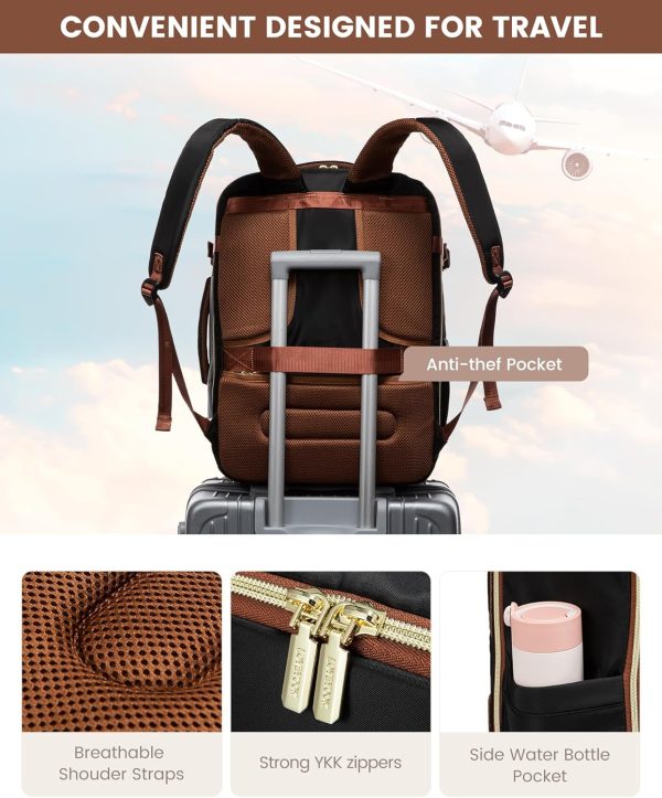 LOVEVOOK Travel Backpack for Women&Men,TSA Personal Item Travel Bag Fit 17inch Laptop,Carry on Backpack for Airplanes with 3 Packing Cubes,40L Waterproof Travel Essentials Airline Approved Luggage - Image 30