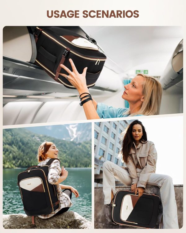 LOVEVOOK Travel Backpack for Women&Men,TSA Personal Item Travel Bag Fit 17inch Laptop,Carry on Backpack for Airplanes with 3 Packing Cubes,40L Waterproof Travel Essentials Airline Approved Luggage - Image 31
