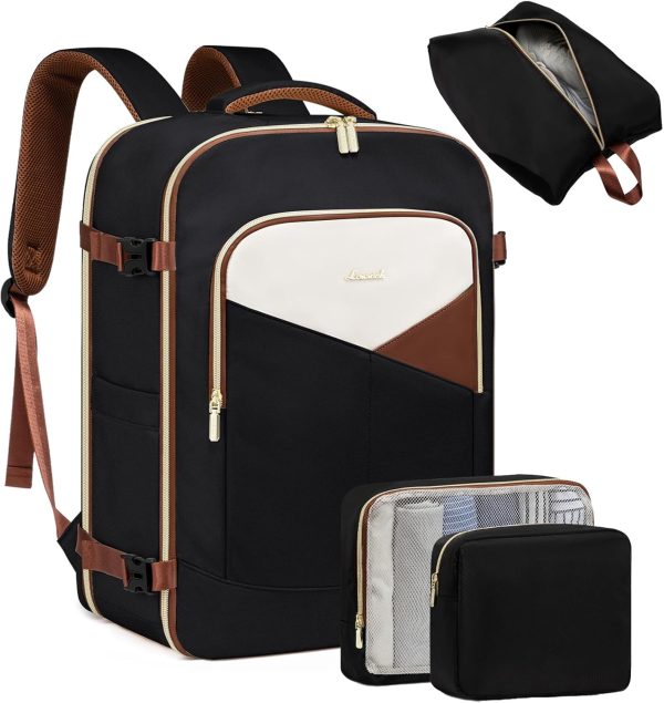 LOVEVOOK Travel Backpack for Women&Men,TSA Personal Item Travel Bag Fit 17inch Laptop,Carry on Backpack for Airplanes with 3 Packing Cubes,40L Waterproof Travel Essentials Airline Approved Luggage - Image 33