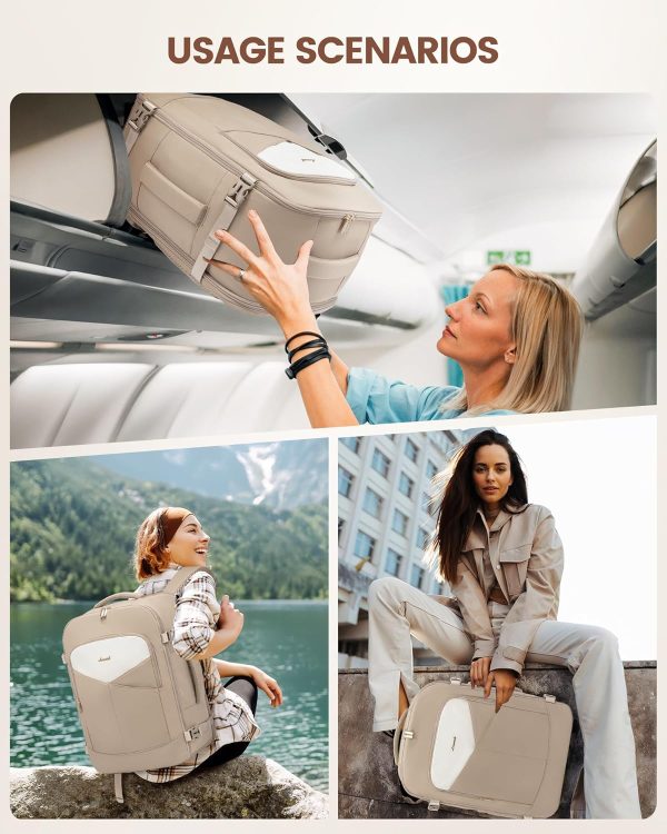 LOVEVOOK Travel Backpack for Women&Men,TSA Personal Item Travel Bag Fit 17inch Laptop,Carry on Backpack for Airplanes with 3 Packing Cubes,40L Waterproof Travel Essentials Airline Approved Luggage - Image 41