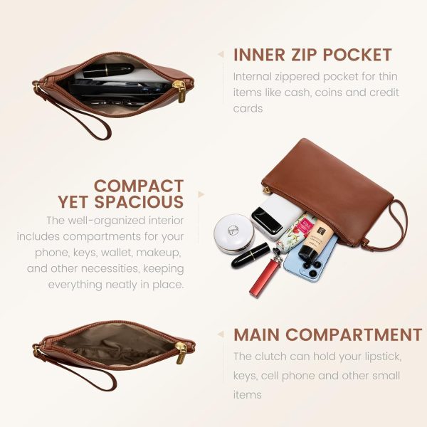 LOVEVOOK 15.6 Inch Laptop Bag for Women With Clutch - Vintage Leather Tote, Computer Purse, Briefcase Shoulder Handbag for Business Office Teacher - Image 24