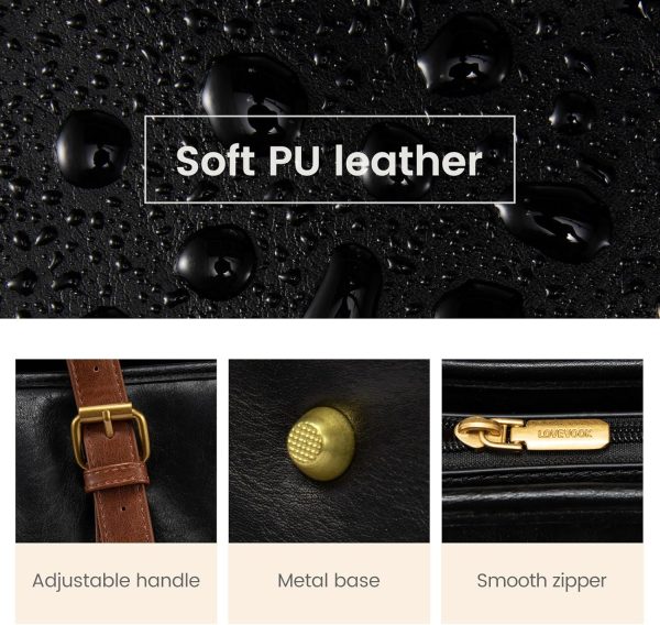 LOVEVOOK Laptop Tote Bag for Women,Vintage Leather Work Tote Bag for Women, 15.6 Inch Computer Briefcase Bag,Waterproof Teacher Business Office - Image 7