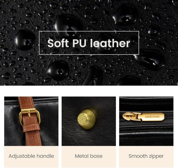 LOVEVOOK Laptop Tote Bag for Women,Vintage Leather Work Tote Bag for Women, 15.6 Inch Computer Briefcase Bag,Waterproof Teacher Business Office - Image 57