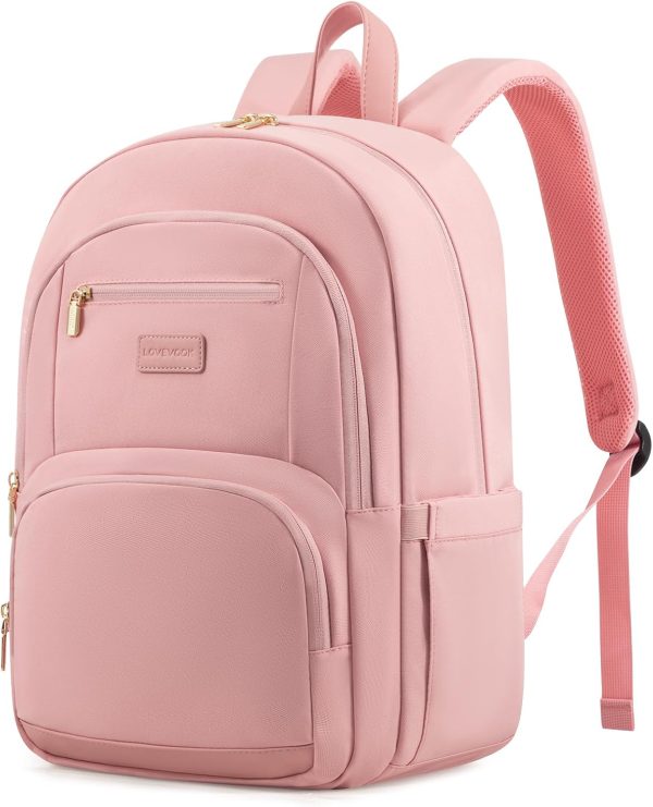 LOVEVOOK Travel Laptop Backpack for Women, Waterproof Work Backpack Fits 15.6 Inch Laptop, Large Computer Backpack for College, Beige - Image 8