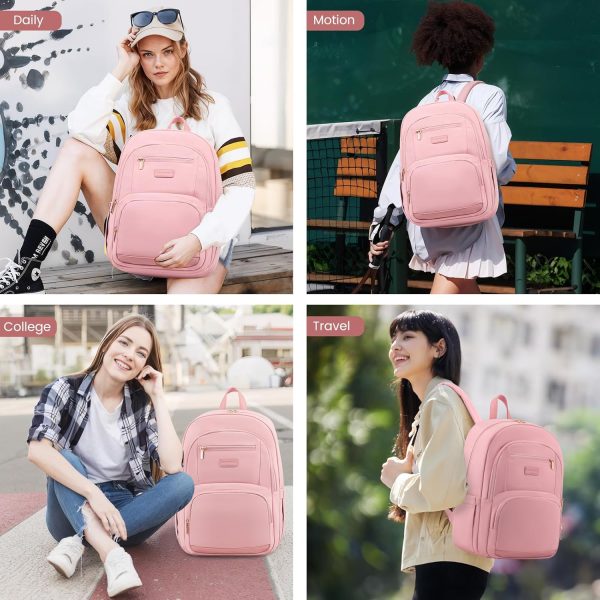 LOVEVOOK Travel Laptop Backpack for Women, Waterproof Work Backpack Fits 15.6 Inch Laptop, Large Computer Backpack for College, Beige - Image 14