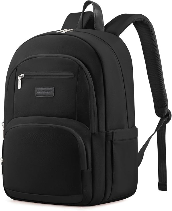 LOVEVOOK Travel Laptop Backpack for Women, Waterproof Work Backpack Fits 15.6 Inch Laptop, Large Computer Backpack for College, Beige - Image 15