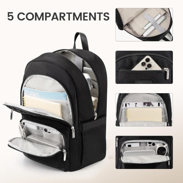 LOVEVOOK Travel Laptop Backpack for Women, Waterproof Work Backpack Fits 15.6 Inch Laptop, Large Computer Backpack for College, Beige - Image 17