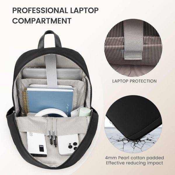LOVEVOOK Travel Laptop Backpack for Women, Waterproof Work Backpack Fits 15.6 Inch Laptop, Large Computer Backpack for College, Beige - Image 18