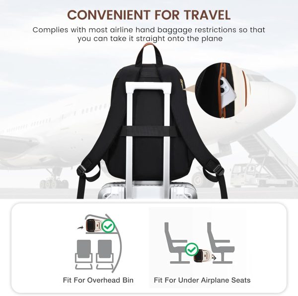 LOVEVOOK Travel Laptop Backpack for Women, Waterproof Work Backpack Fits 15.6 Inch Laptop, Large Computer Backpack for College, Beige - Image 25