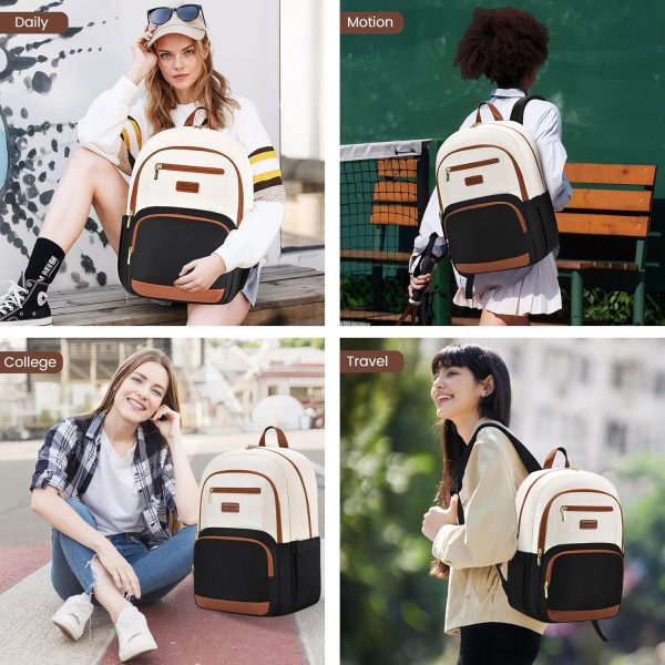 LOVEVOOK Travel Laptop Backpack for Women, Waterproof Work Backpack Fits 15.6 Inch Laptop, Large Computer Backpack for College, Beige - Image 27