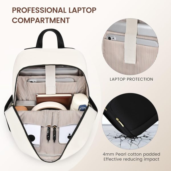 LOVEVOOK Travel Laptop Backpack for Women, Waterproof Work Backpack Fits 15.6 Inch Laptop, Large Computer Backpack for College, Beige - Image 37