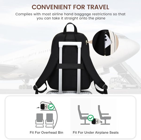 LOVEVOOK Travel Laptop Backpack for Women, Waterproof Work Backpack Fits 15.6 Inch Laptop, Large Computer Backpack for College, Beige - Image 38