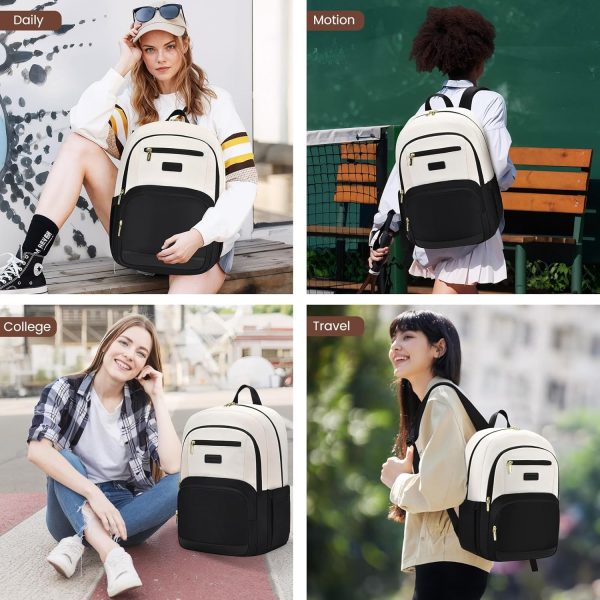 LOVEVOOK Travel Laptop Backpack for Women, Waterproof Work Backpack Fits 15.6 Inch Laptop, Large Computer Backpack for College, Beige - Image 40