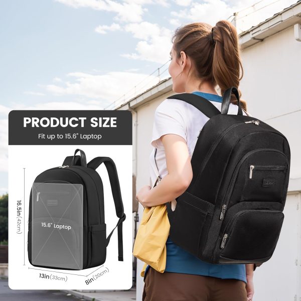 LOVEVOOK Travel Laptop Backpack for Women, Waterproof Work Backpack Fits 15.6 Inch Laptop, Large Computer Backpack for College, Beige - Image 54