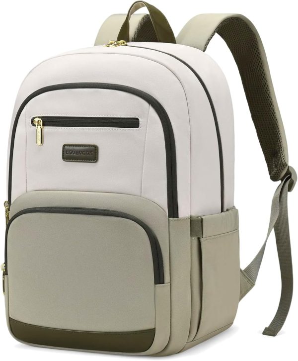LOVEVOOK Travel Laptop Backpack for Women, Waterproof Work Backpack Fits 15.6 Inch Laptop, Large Computer Backpack for College, Beige - Image 62