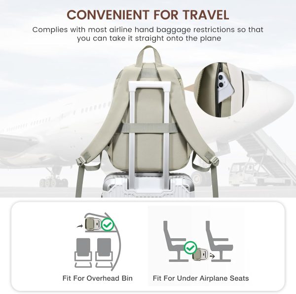 LOVEVOOK Travel Laptop Backpack for Women, Waterproof Work Backpack Fits 15.6 Inch Laptop, Large Computer Backpack for College, Beige - Image 65