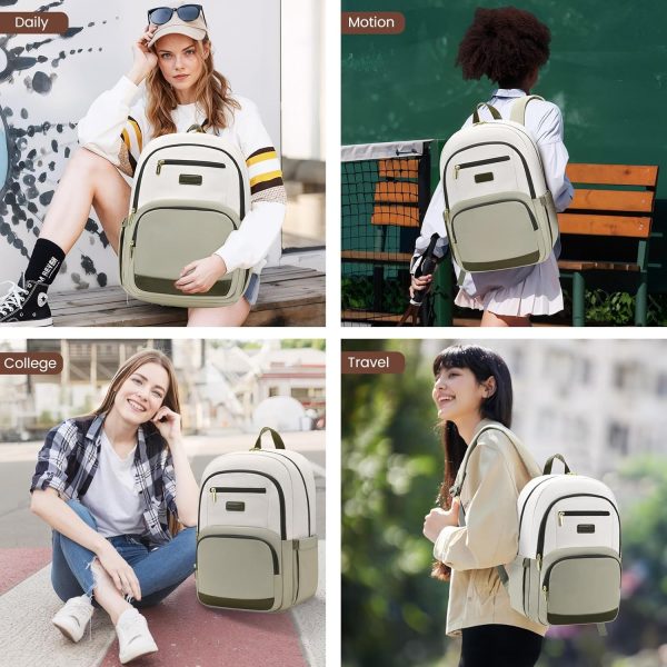 LOVEVOOK Travel Laptop Backpack for Women, Waterproof Work Backpack Fits 15.6 Inch Laptop, Large Computer Backpack for College, Beige - Image 67