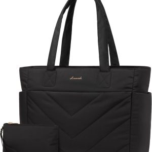 LOVEVOOK Tote Travel Bag for Women, Puffer Work Handbag with Zipper for Teacher Nurse, Quilted Laptop Shoulder Gym Bag Cute