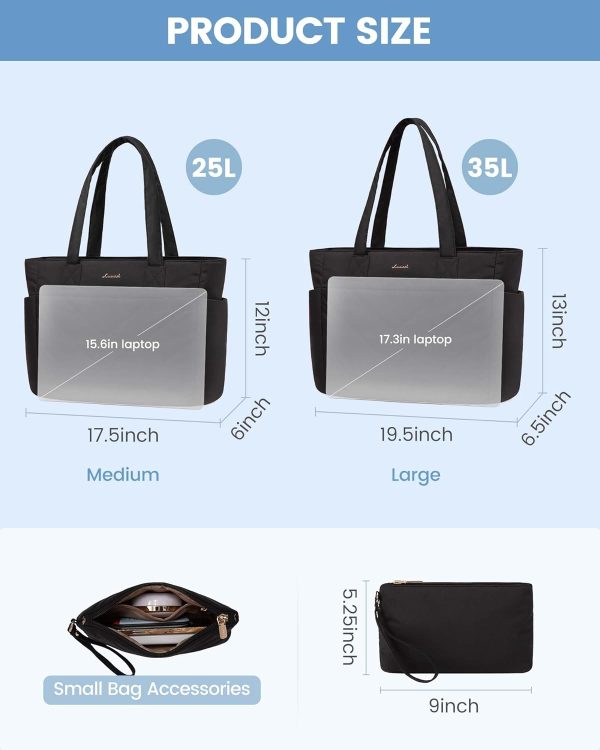 LOVEVOOK Tote Travel Bag for Women, Puffer Work Handbag with Zipper for Teacher Nurse, Quilted Laptop Shoulder Gym Bag Cute - Image 6