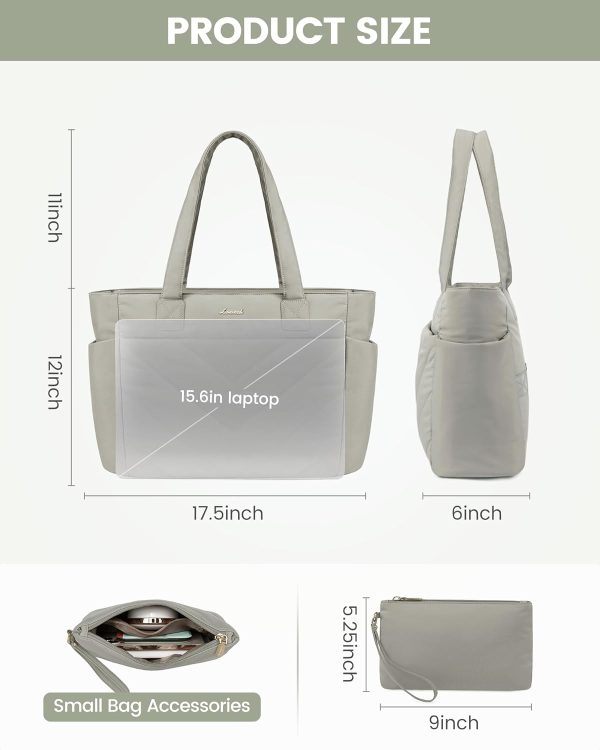 LOVEVOOK Tote Travel Bag for Women, Puffer Work Handbag with Zipper for Teacher Nurse, Quilted Laptop Shoulder Gym Bag Cute - Image 22
