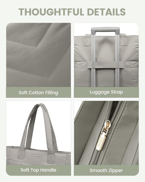 LOVEVOOK Tote Travel Bag for Women, Puffer Work Handbag with Zipper for Teacher Nurse, Quilted Laptop Shoulder Gym Bag Cute - Image 23