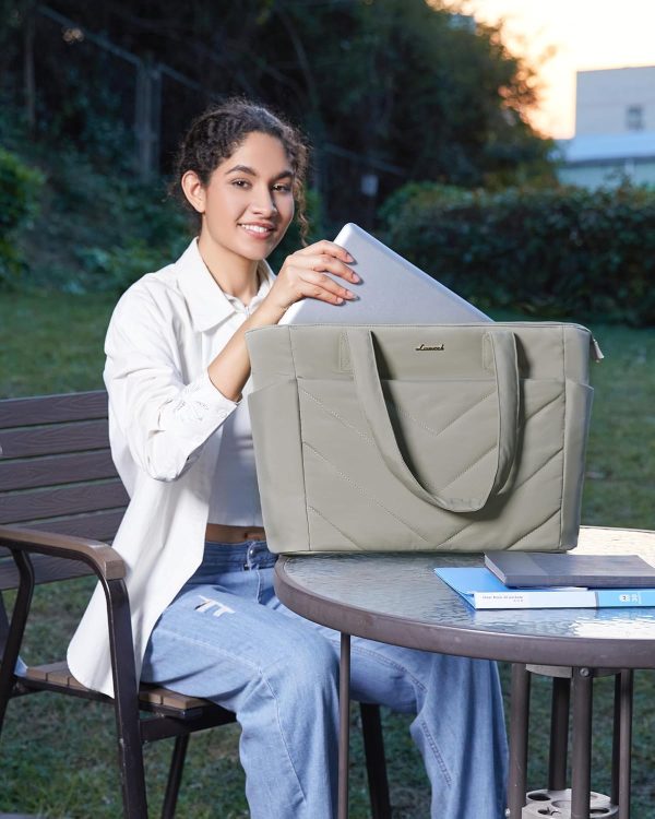 LOVEVOOK Tote Travel Bag for Women, Puffer Work Handbag with Zipper for Teacher Nurse, Quilted Laptop Shoulder Gym Bag Cute - Image 24