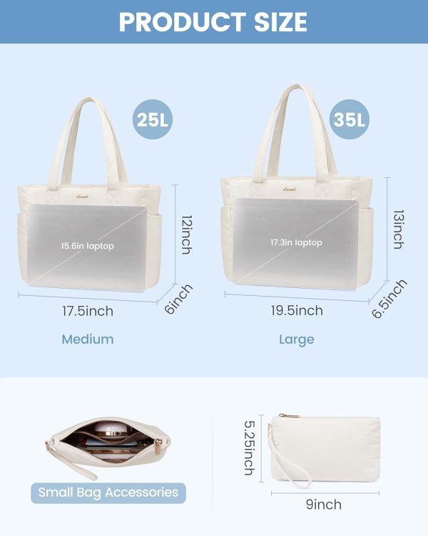 LOVEVOOK Tote Travel Bag for Women, Puffer Work Handbag with Zipper for Teacher Nurse, Quilted Laptop Shoulder Gym Bag Cute - Image 30