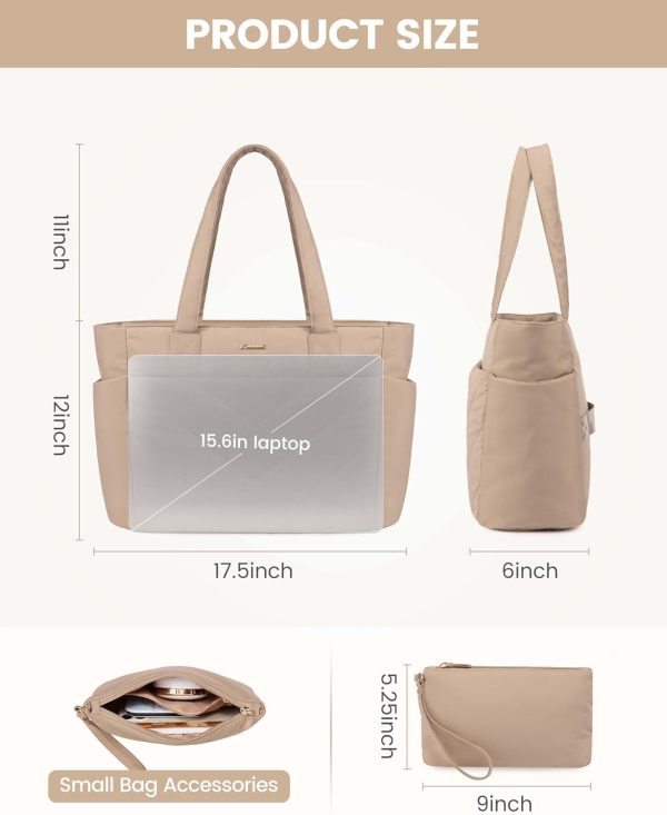 LOVEVOOK Tote Travel Bag for Women, Puffer Work Handbag with Zipper for Teacher Nurse, Quilted Laptop Shoulder Gym Bag Cute - Image 38