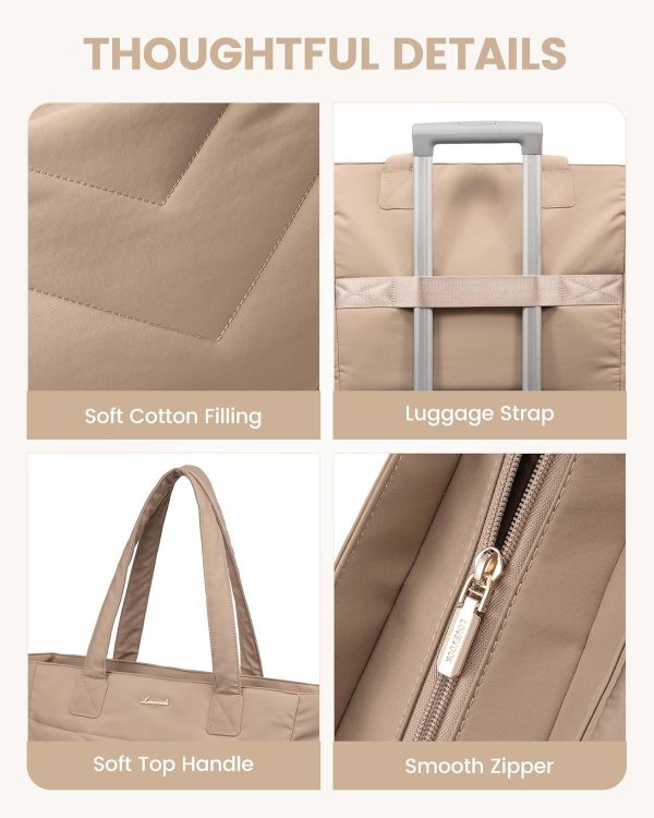 LOVEVOOK Tote Travel Bag for Women, Puffer Work Handbag with Zipper for Teacher Nurse, Quilted Laptop Shoulder Gym Bag Cute - Image 39