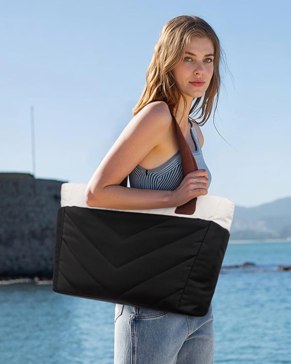 LOVEVOOK Tote Travel Bag for Women, Puffer Work Handbag with Zipper for Teacher Nurse, Quilted Laptop Shoulder Gym Bag Cute - Image 50